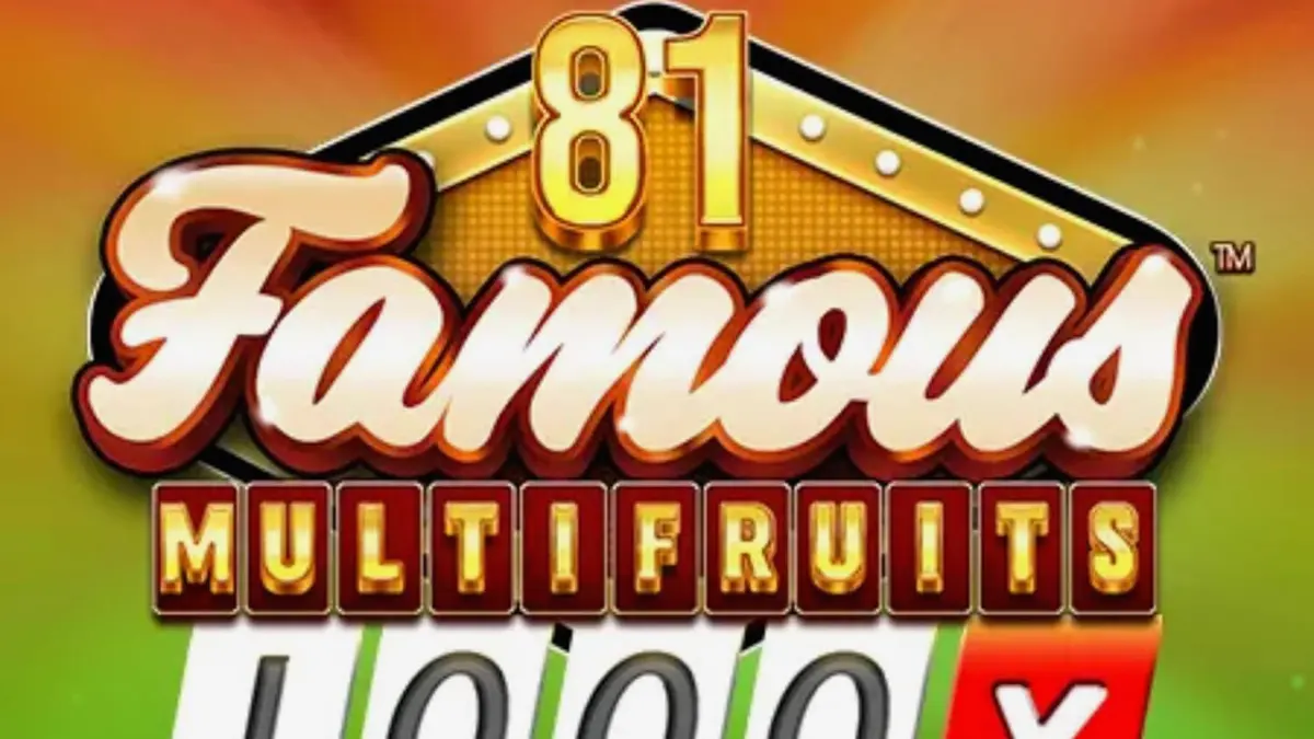 Tampilan visual mesin slot 81 Famous Multifruits 1000 dengan simbol buah dan neon