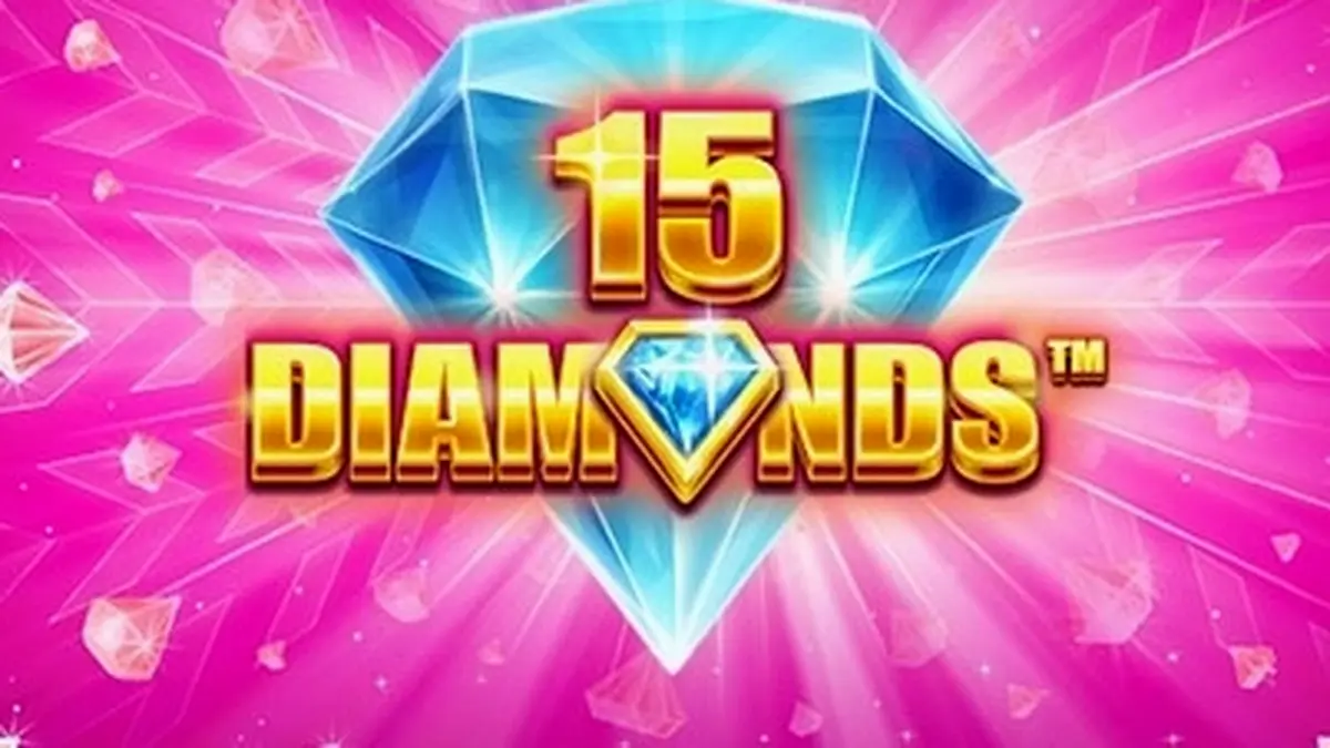Tampilan visual mesin slot 15 Diamonds dengan latar belakang berlian mewah
